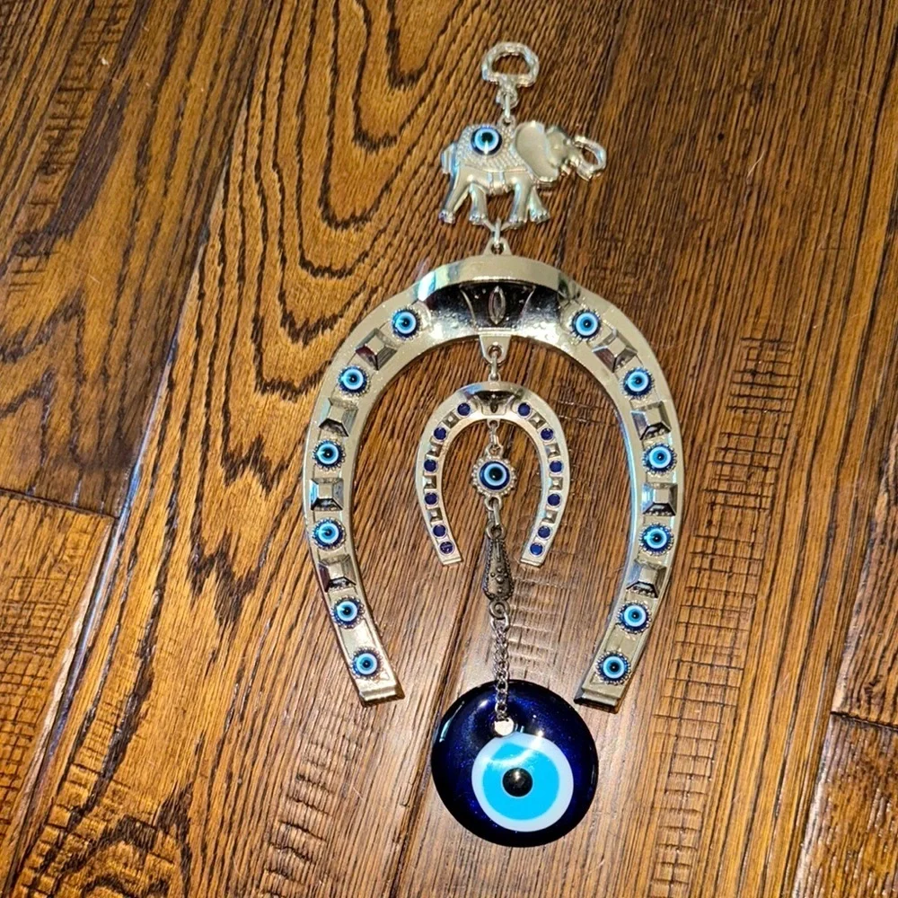 Gold Evil Eye Horseshoe Wall Decor